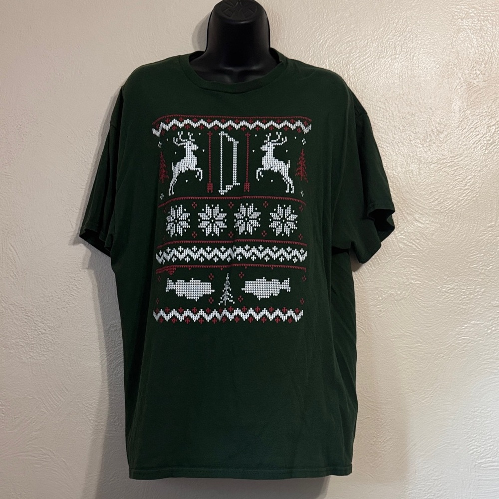 Delta Green Short Sleeve Tee with Festive Design 0106
